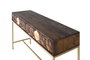 GINER Y COLOMER Console avec 2 tiroirs en bois de manguier, noyer et doré
